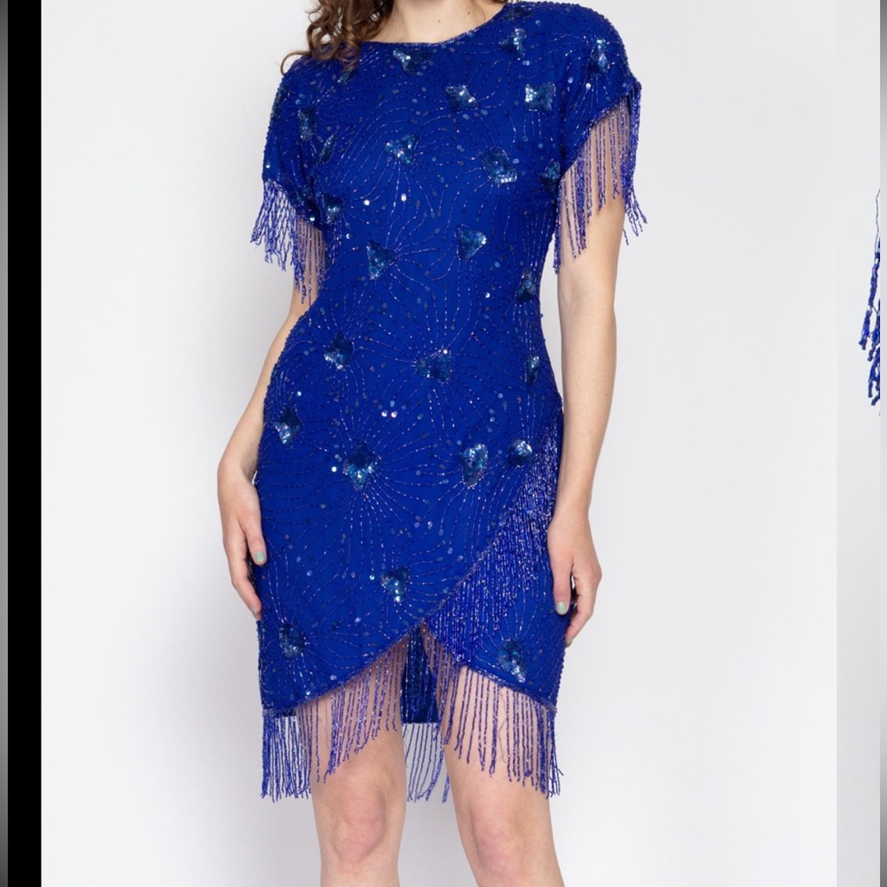 Vintage 1980s Stenay Beaded Dress